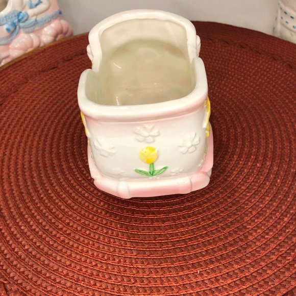 Vintage Nursery Themed Porcelain Music Box Decorative Planter Lot - Picture 7 of 16